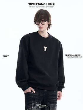 TIWILLTANG启世录“光屿边迹”重密加绒定制金属T打底保暖卫衣冬