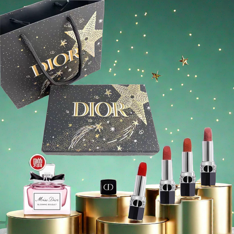 【全球购·赠迪奥甜心香水+礼袋】「过年不打烊」Dior新版迪奥圣诞星光限量四件套「999丝绒+720丝绒+840丝绒+760丝绒」1.5g*4支·新年🇨🇳礼物