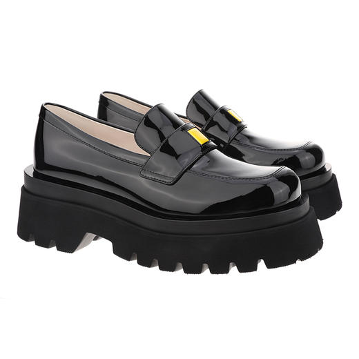 sheme新生系列进口牛漆皮方头厚底女士个性潮流乐福鞋可定制 商品图5