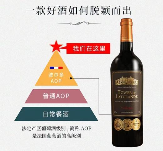 【礼赠爆款】法国原装进口 红酒 拉图蓝黛庄园干红葡萄酒14.5度750ml*2 礼盒装带开瓶器 商品图3
