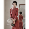 LSB2539秋冬季旗袍2023新款年轻款女加厚连衣裙民国复古气质显瘦长袖长款 商品缩略图1