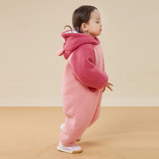 迪士尼童装婴幼儿童羊羔绒夹棉连体衣冬季保暖可爱宝宝哈衣爬服233L953
 商品图5
