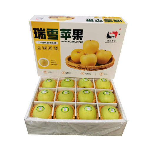 【瑞雪苹果】一口吃出百花香    陕西洛川苹果水果新品种瑞雪苹果12枚大果礼盒装带手提袋 商品图4