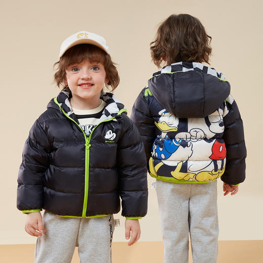 【双面穿】迪士尼儿童羽绒服男童秋冬新款中大童两面穿外套轻薄羽绒服234S1834
 商品图1