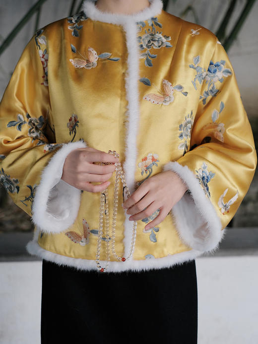 限量款|  盛唐牡丹 手推绣水貂棉服 商品图2