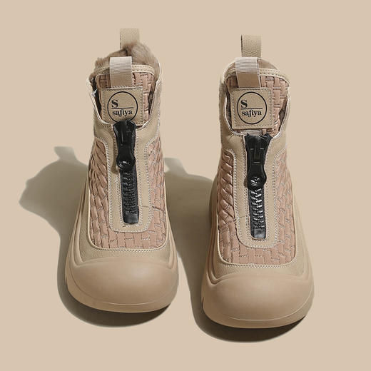 品质好货 | Safiya/索菲娅2023新款加绒短靴兔毛一体雪地靴棉鞋 SF3411A706 商品图4