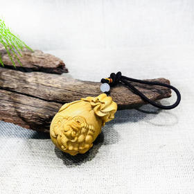 貔貅钱袋°黄杨木小挂件/把玩件