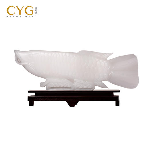 慈元阁2024方位吉祥物龙年新年礼物富华白龙白玉摆件家居客厅 商品图3