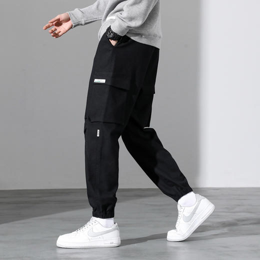 【圈】【新款DH】大依优型大码加绒束脚工装休闲裤加肥加大男装舒适胖子肥佬百搭工装裤运动裤320斤 商品图1