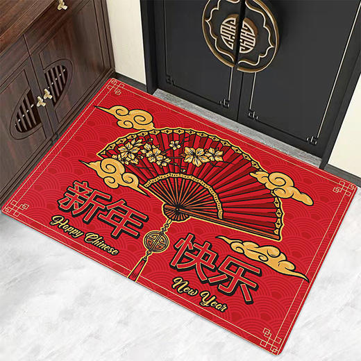 【红色喜庆硅藻泥地垫】入户水晶绒门垫 浴室吸水防滑地毯 商品图10