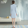 IWY/高级时尚蓝色职业西服裙女播音艺考主持上镜装气质连衣裙医美Q1019 商品缩略图3