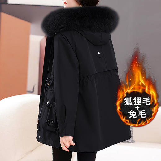 派克服爆款年轻款小个子兔毛内胆可拆卸狐狸毛领外套KQ-254188 商品图2