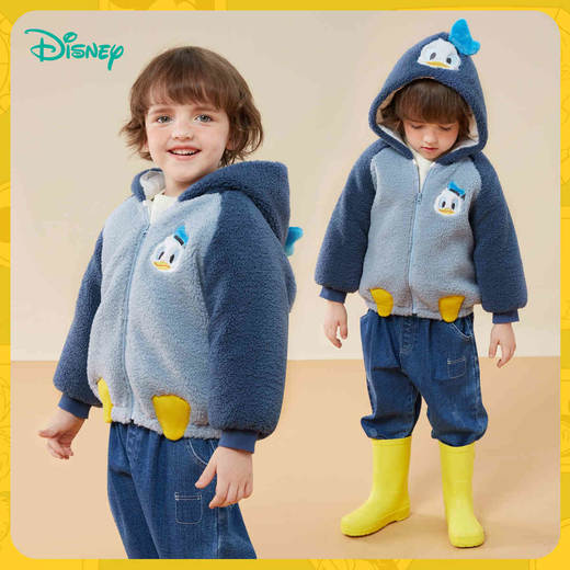 迪士尼羊羔绒米奇棉服童装秋冬男童夹棉加厚保暖外套中大童百搭棉服234S1850 商品图8