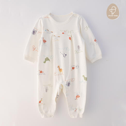 【春秋贴身连体衣】卓儿宝宝打底衫纯棉家居服婴儿连体哈衣适合3个月-2岁 商品图0