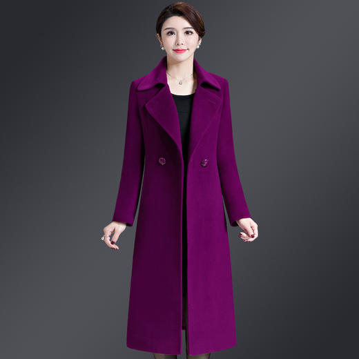 YMR- 8156中年女装羊毛大衣秋冬装韩版新款中长款毛呢外套 商品图3