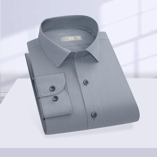 【加绒加厚】圣得西男士商务休闲莫代尔纯色长袖衬衫2362954705A 商品图7
