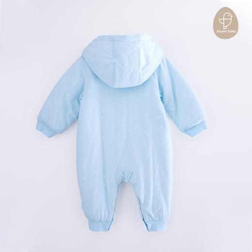 【秋冬保暖棉衣连体衣】卓儿宝宝薄棉保暖纯棉棉衣连帽家居服婴儿连体哈衣适合3个月-2岁 商品图2
