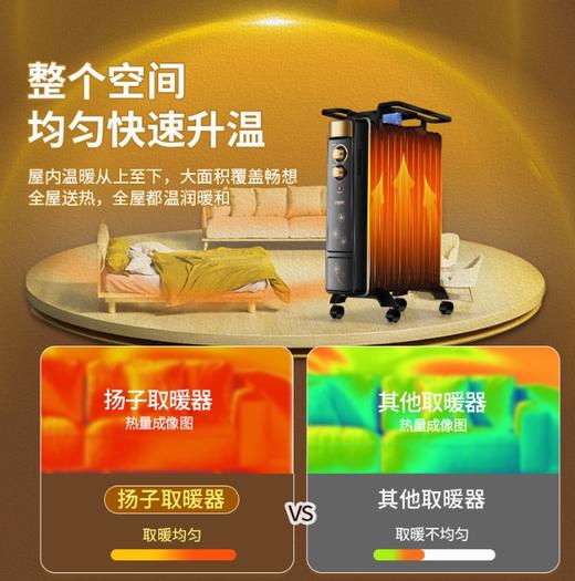 【家居】扬子电热油汀取暖器家用节能恒温电暖器母婴速热大面积卧室 暖气片 商品图1