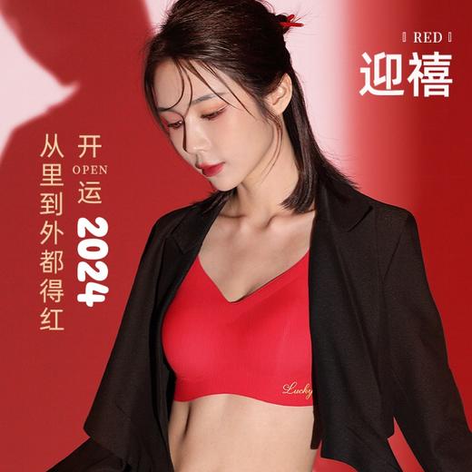 美雅挺本命年内衣内裤套装女2024年龙年红色背心小胸聚拢礼盒装 商品图0