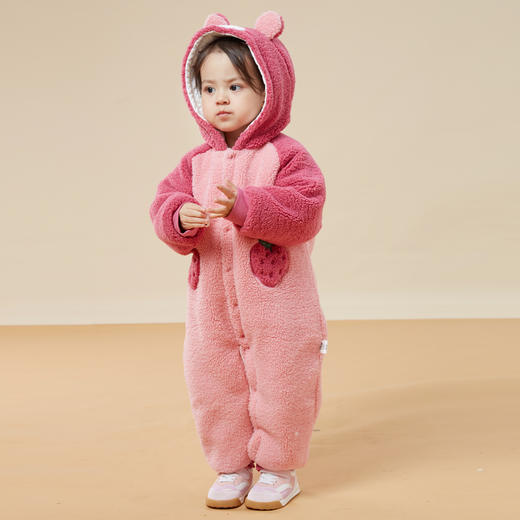 迪士尼童装婴幼儿童羊羔绒夹棉连体衣冬季保暖可爱宝宝哈衣爬服233L953
 商品图1