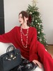 【孤品样衣，不退不换】【圣诞情书】藏牛绒牦牛毛保暖绵羊毛红色毛衣套装秋冬 商品缩略图5