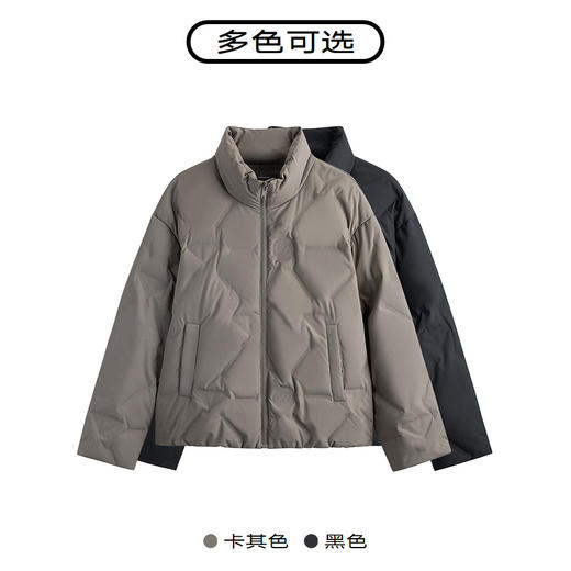 GXG男装 休闲压印立领保暖短款羽绒服鸭绒外套男  冬季热卖 商品图2
