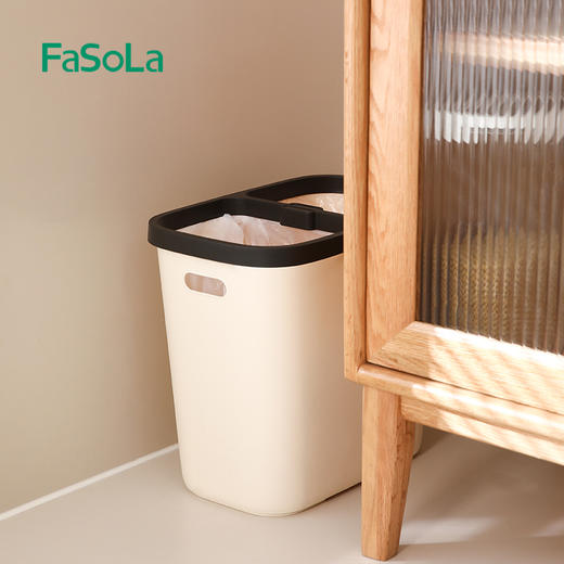 FaSoLa分类垃圾桶家用厨房卫生间客厅纸篓加厚无盖方形筒日系 商品图4