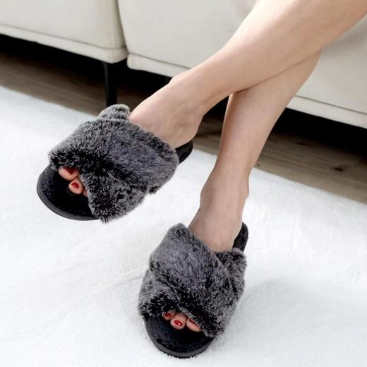 外贸出口❗️「COZYBLISS 高品质仿兔毛拖鞋」 超高颜值，质感超绝，舒适与造型感兼备，采用人造皮面料+亲肤羊毛衬里，耐用亲肤不脱落防褪色 记忆泡沫鞋垫缓解一整天辛苦工作 7款颜色选择✔️ 商品图4