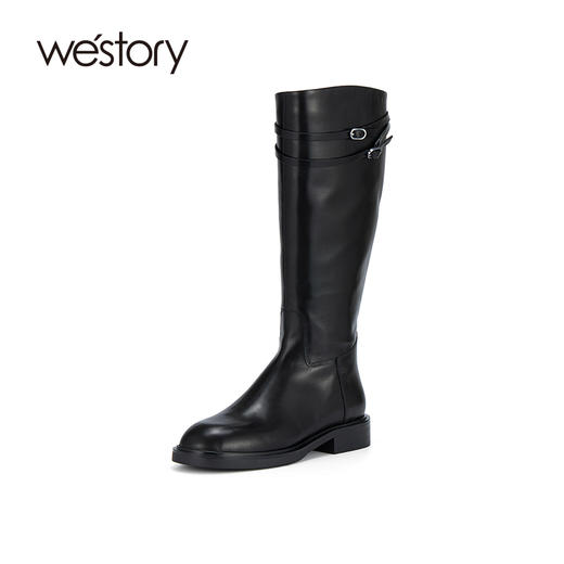 westory2023年新品法式复古时装靴方跟高筒长靴W23DQ83061 商品图0