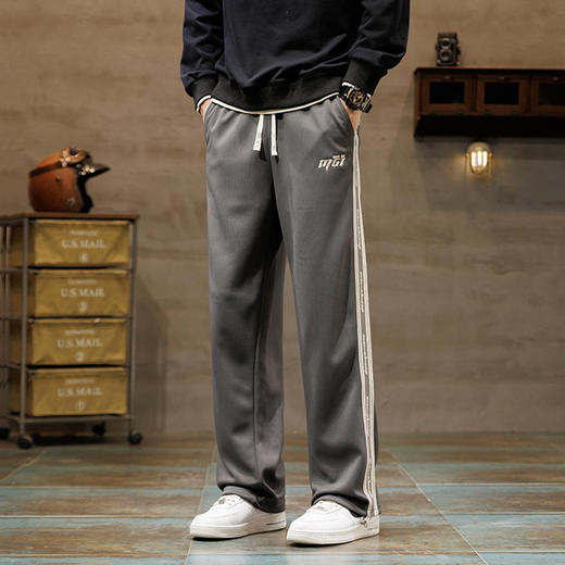 【新款DH】大依优型大码加绒直筒束口休闲裤加肥加大男装舒适胖子肥佬百搭工装裤运动裤 商品图1