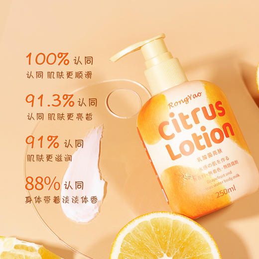 【缓解皮肤干燥！乳酸jun亮肤身体乳】添加“凡士林”成分柚子柑橘身体乳芝芝桃桃水感保湿亮肤身体乳乳酸jun滋润 商品图2
