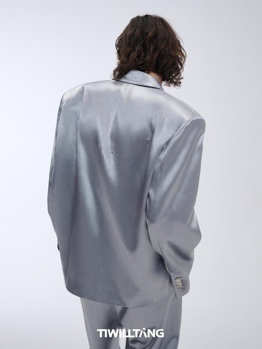 TIWILLTANG启世录“银翼永狱”高奢定制缎面穴位点钻线迹西服套装 商品图1