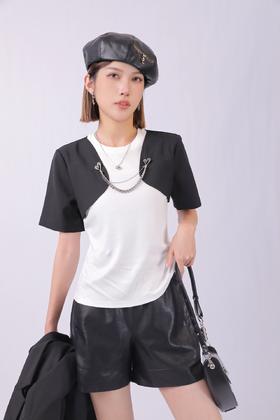 3BAF095276#假两件T恤