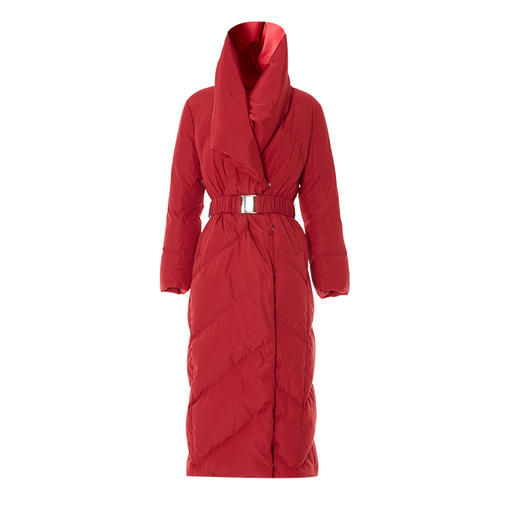 EITIE爱特爱时尚围脖式立领收腰修身长款加厚黑色羽绒服冬新款D2311207 商品图11