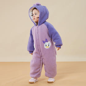 迪士尼童装婴幼儿童羊羔绒夹棉连体衣冬季保暖可爱宝宝哈衣爬服233L953
