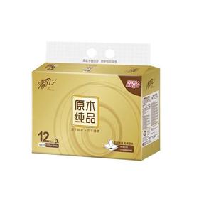 清风原木金装抽取式面巾纸12连包/袋