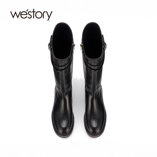 westory2023年新品法式复古时装靴方跟高筒长靴W23DQ83061 商品图1