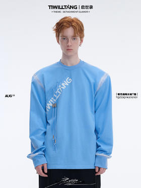 TIWILLTANG启世录“漠河约旦”立体解构渐变喷色抽绳长袖逆龄卫衣