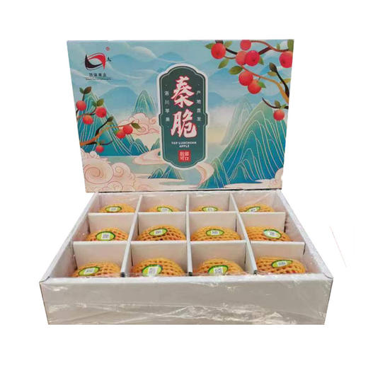 【秦脆苹果精品礼盒】新鲜陕西洛川苹果新品种秦脆苹果12枚大果 礼盒装 商品图4