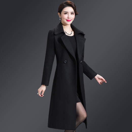 YMR- 8156中年女装羊毛大衣秋冬装韩版新款中长款毛呢外套 商品图4