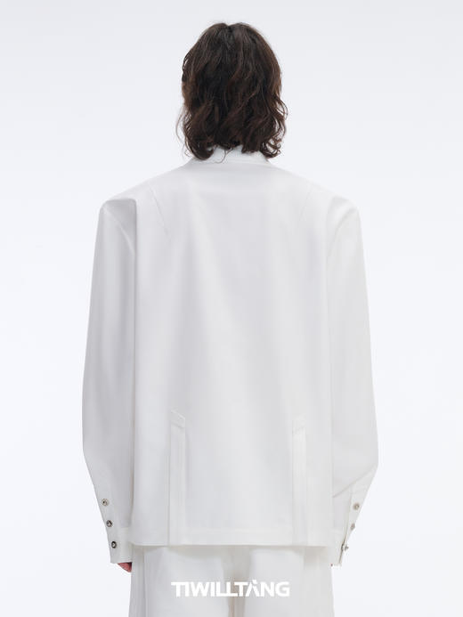 TIWILLTANG启世录“璞序释焕”X型门襟2.0黑白长袖衬衫 商品图2