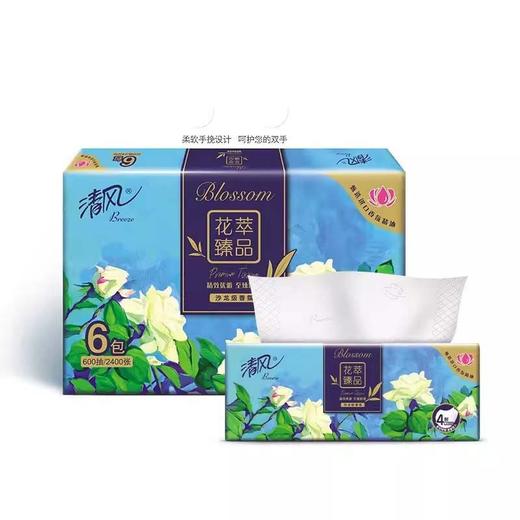 清风 花萃臻品4层100抽6连包 商品图0