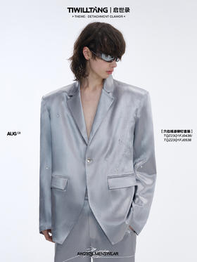 TIWILLTANG启世录“银翼永狱”高奢定制缎面穴位点钻线迹西服套装