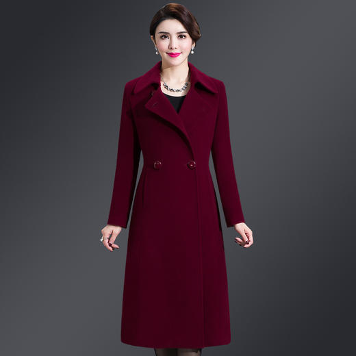 YMR- 8156中年女装羊毛大衣秋冬装韩版新款中长款毛呢外套 商品图1