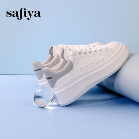 Safiya/索菲娅2024春新款透气百搭增高撞尾运动休闲板鞋 SF41112027