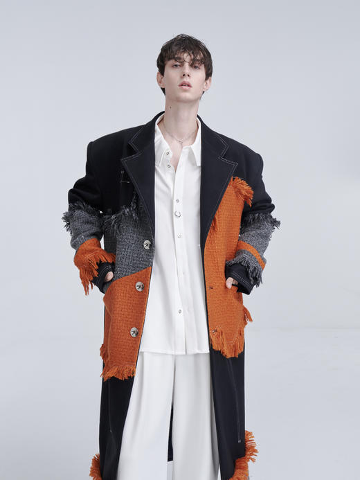 TIWILLTANG启世录"酡颜"拉毛宽肩呢大衣 商品图2