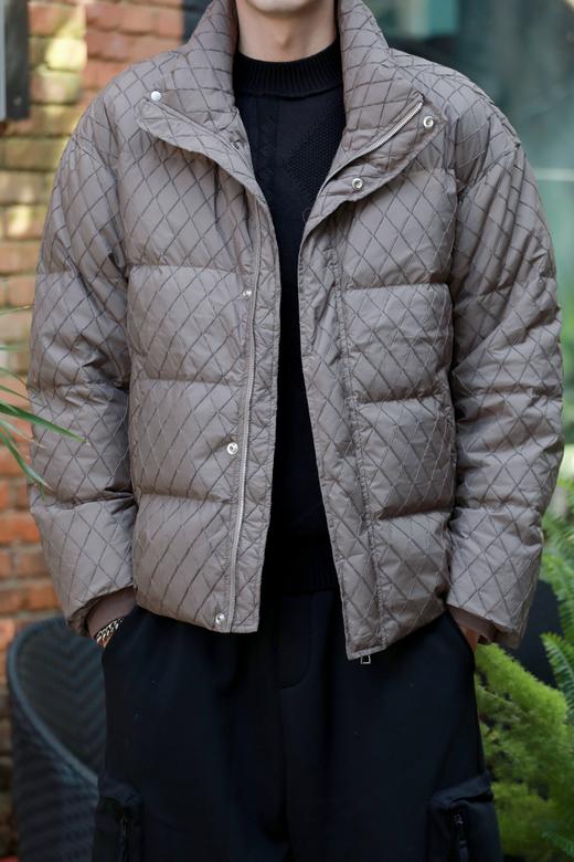 S340474334复古菱格立领羽绒服 商品图1