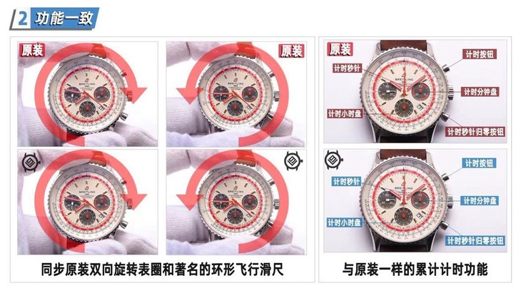 V9百年灵航空计时1系列B01航空特别版复刻手表对比评测