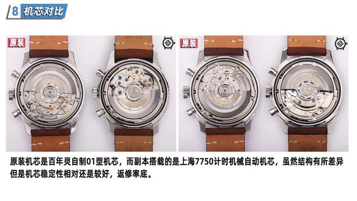 V9百年灵航空计时1系列B01航空特别版复刻手表对比评测