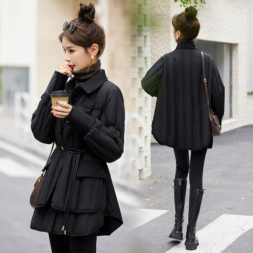 纯色简约，定制面料超显瘦90白鸭绒收腰羽绒服HR-BX2366 商品图0